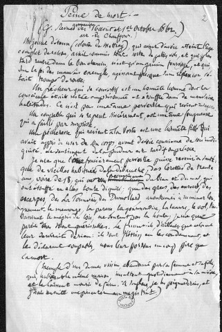 Ms 2828 - Pierre-Joseph Proudhon. Notes sur la peine de mort.