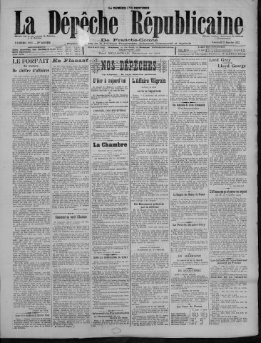 27/01/1922 - La Dépêche républicaine de Franche-Comté [Texte imprimé]