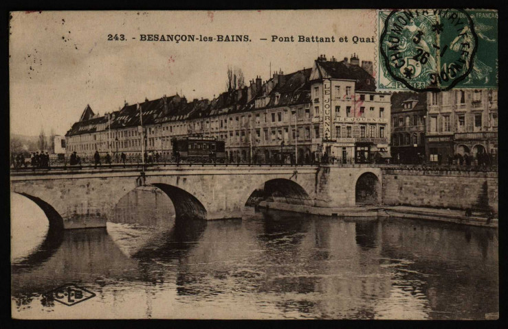 Besançon-les-Bains. Pont Battant et Quai Vauban [image fixe] , Besançon : Etablissements C. Lardier, 1915/1926