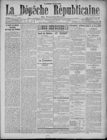 23/02/1927 - La Dépêche républicaine de Franche-Comté [Texte imprimé]