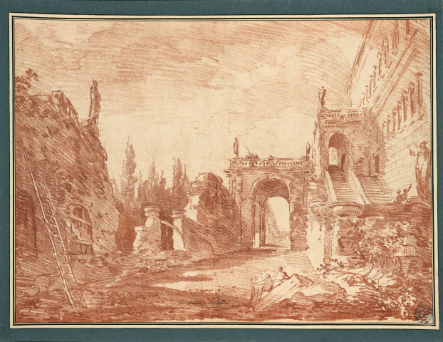 37 - Vue de la villa Mattei à Rome , [Rome, 1760]