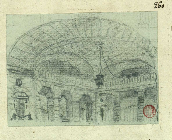 Crypte. Projet de décor de théâtre / Pierre-Adrien Pâris , [S.l.] : [P.-A. Pâris], [1700-1800]