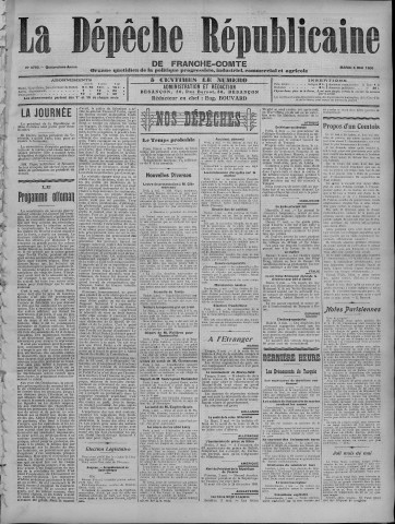 04/05/1909 - La Dépêche républicaine de Franche-Comté [Texte imprimé]