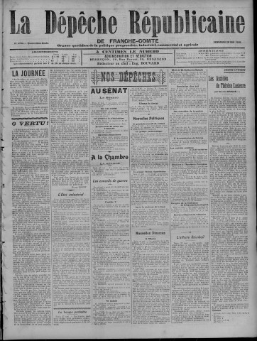 28/05/1909 - La Dépêche républicaine de Franche-Comté [Texte imprimé]