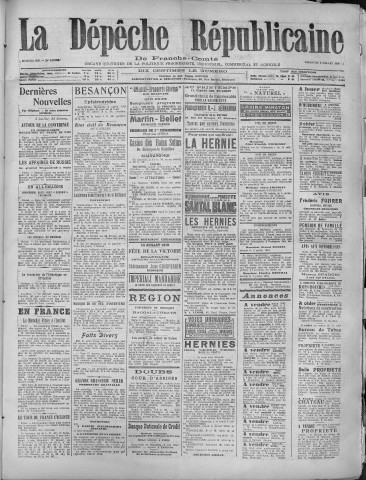 06/07/1919 - La Dépêche républicaine de Franche-Comté [Texte imprimé]