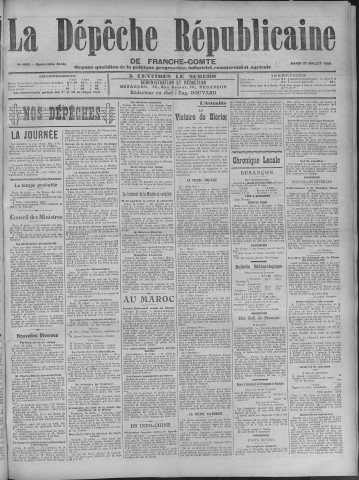 27/07/1909 - La Dépêche républicaine de Franche-Comté [Texte imprimé]