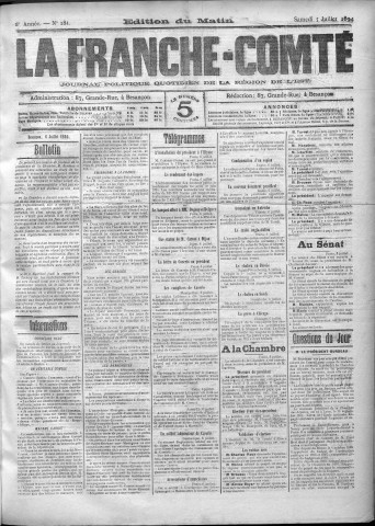 07/07/1894 - La Franche-Comté : journal politique de la région de l'Est