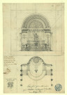 Fond du temple d'Apollon, pour "OEdipe-Roi". Plan et élévation. Projet de décor de théâtre / Pierre-Adrien Pâris , [S.l.] : [P.-A. Pâris], [1700-1800]