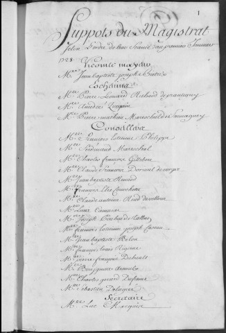Registre des délibérations municipales 1er janvier - 31 décembre 1728