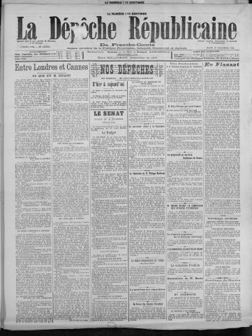 27/12/1921 - La Dépêche républicaine de Franche-Comté [Texte imprimé]