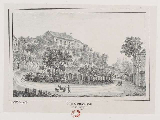 Vieux château à Moncley [estampe] / C.F.M. delineavit , [S.l.] : [s.n.], 1834