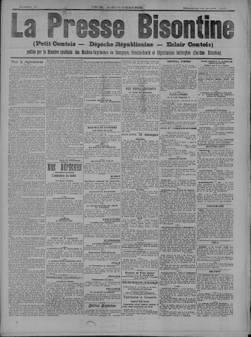 25/01/1920 - La Dépêche républicaine de Franche-Comté [Texte imprimé]