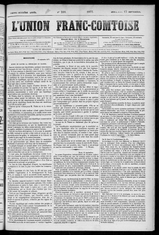 13/09/1877 - L'Union franc-comtoise [Texte imprimé]