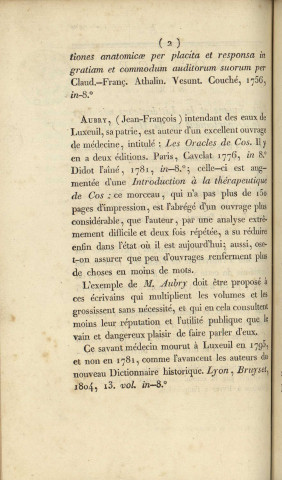 Notice sur les savants et littérateurs nés dans le département de la Hte-Saône par Ch. Weiss