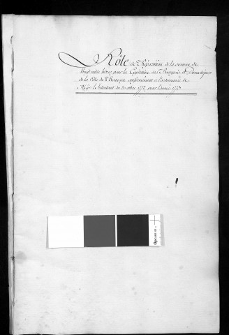 Registre de Capitation pour l'année 1773