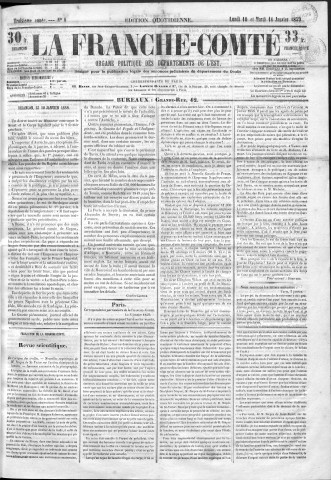 10/01/1859 - La Franche-Comté : organe politique des départements de l'Est