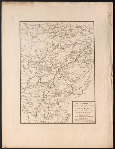 Carte itinéraire de la Généralité de Besançon. Dressée en 1788 par ordre de M.r Caumartin de St-Ange, intendant de Franche-Comté. Echelle de 2000 toises. [Document cartographique] , 1788