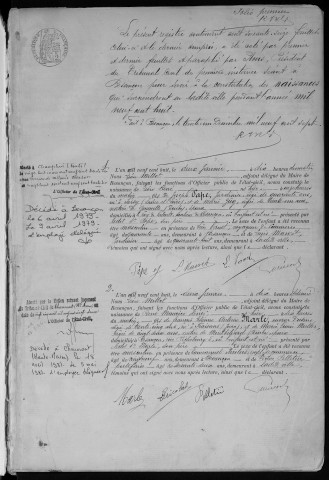 Registre des naissances, 1908