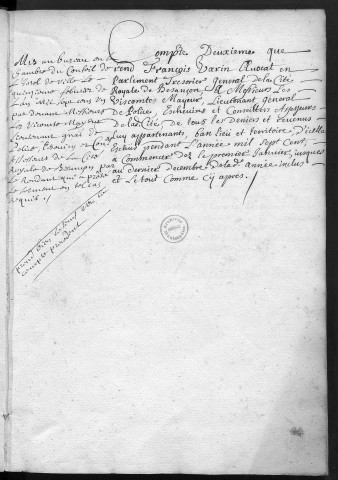 Comptes de la Ville de Besançon, recettes et dépenses, Compte de François Varin (1700)