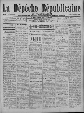 21/11/1912 - La Dépêche républicaine de Franche-Comté [Texte imprimé]