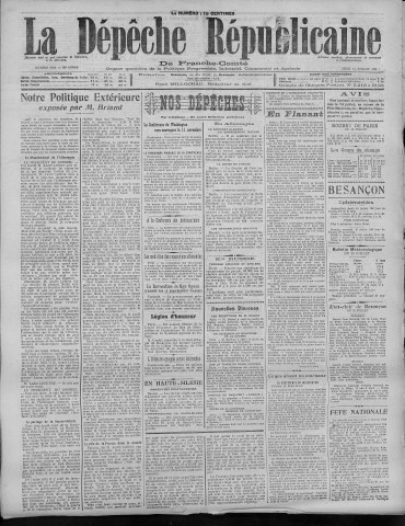14/07/1921 - La Dépêche républicaine de Franche-Comté [Texte imprimé]