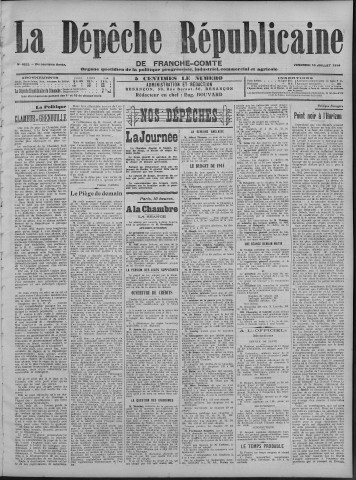 10/07/1914 - La Dépêche républicaine de Franche-Comté [Texte imprimé]