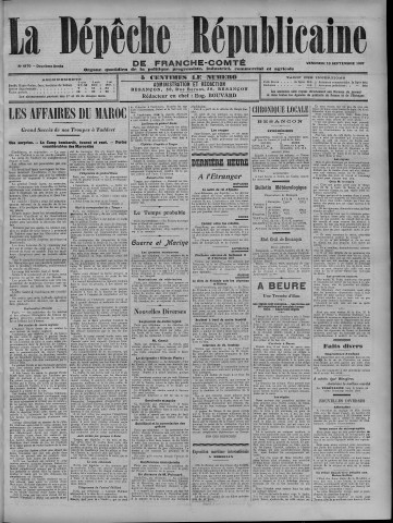 13/09/1907 - La Dépêche républicaine de Franche-Comté [Texte imprimé]