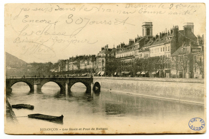 Besançon. Les quais et Pont de Battant [image fixe] , 1897/1905