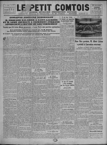 07/06/1937 - Le petit comtois [Texte imprimé] : journal républicain démocratique quotidien