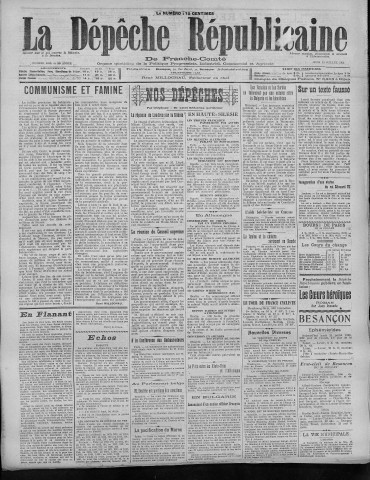 21/07/1921 - La Dépêche républicaine de Franche-Comté [Texte imprimé]