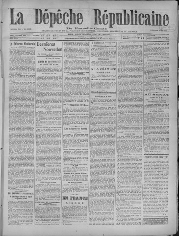 28/05/1919 - La Dépêche républicaine de Franche-Comté [Texte imprimé]
