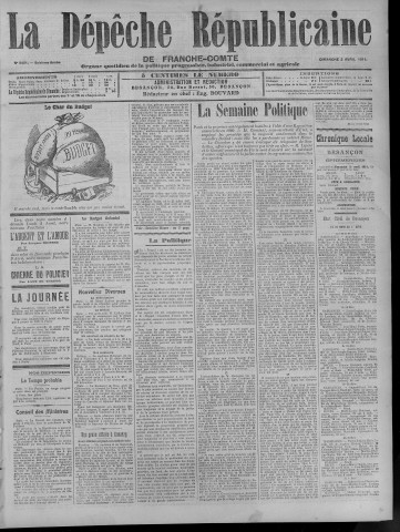 02/04/1911 - La Dépêche républicaine de Franche-Comté [Texte imprimé]