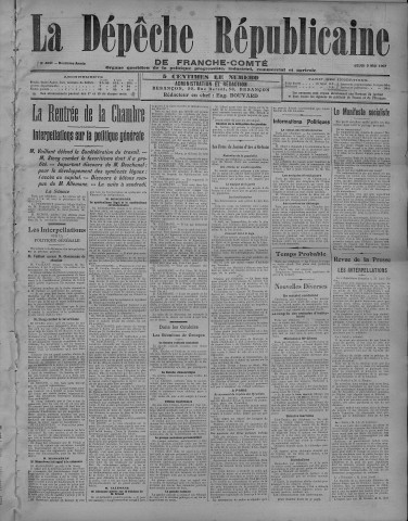 09/05/1907 - La Dépêche républicaine de Franche-Comté [Texte imprimé]