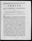 Arrêté du Conseil général du département du Doubs, du 19 Janvier 1793...