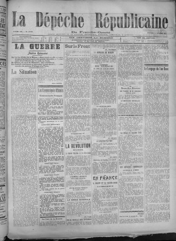 25/11/1917 - La Dépêche républicaine de Franche-Comté [Texte imprimé]