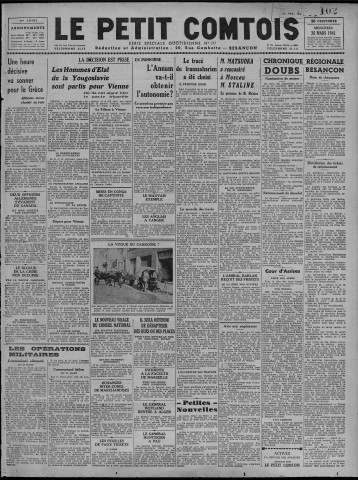 26/03/1941 - Le petit comtois [Texte imprimé] : journal républicain démocratique quotidien