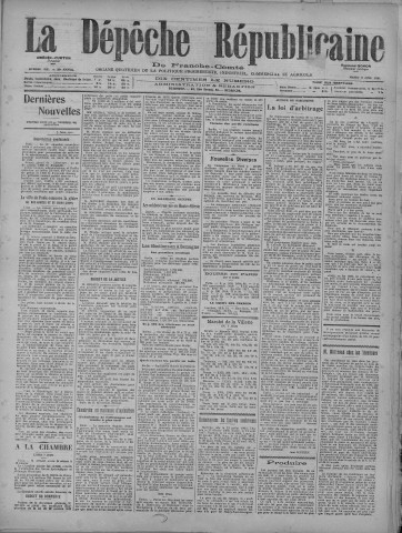 08/06/1920 - La Dépêche républicaine de Franche-Comté [Texte imprimé]