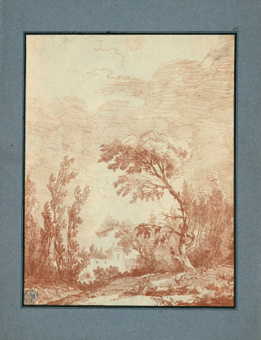 13 - Couple dans le parc d'une villa , [France], [vers 1764-1765]