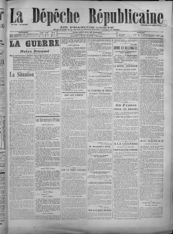 16/03/1917 - La Dépêche républicaine de Franche-Comté [Texte imprimé]
