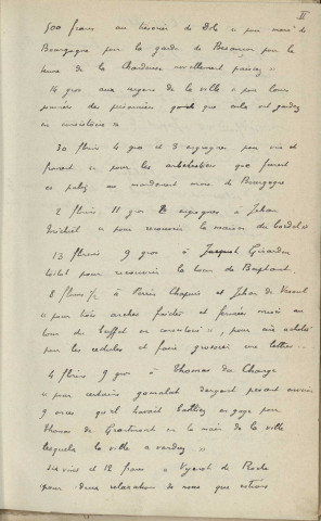 Ms 1853 - Inventaire et analyse des registres de comptes de la Ville de Besançon : années 1397-1483 (tome I). Notes d'Auguste Castan (1833-1892)