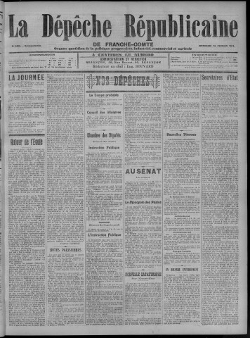 15/02/1911 - La Dépêche républicaine de Franche-Comté [Texte imprimé]