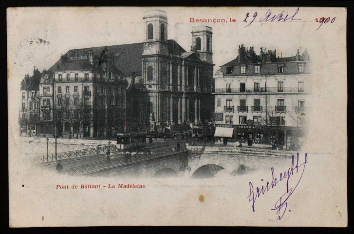 Besançon - Le Pont de Battant et la Madeleine [image fixe] , 1904