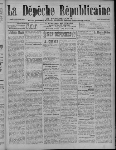 28/01/1909 - La Dépêche républicaine de Franche-Comté [Texte imprimé]
