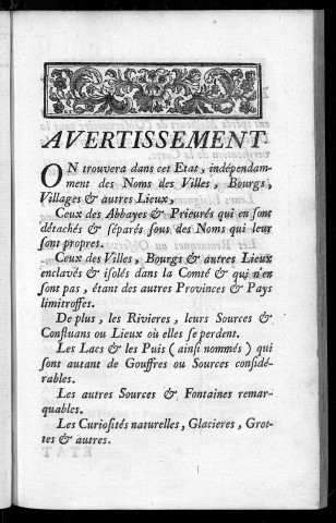 Etat par ordre alphabétique des villes, bourgs et villages du Comté de Bourgogne. Dressé au sujet de la nouvelle carte dédiée à monseigneur de Machault,... par le sieur Jean Querret, ingénieur des Ponts et chaussées
