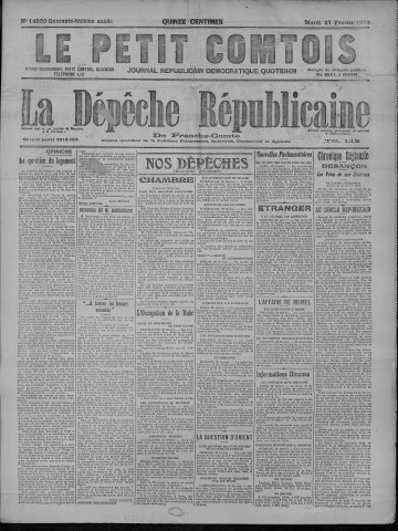 27/02/1923 - La Dépêche républicaine de Franche-Comté [Texte imprimé]