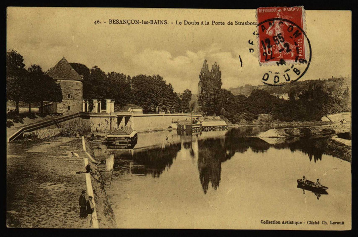 Besançon-les-Bains. Le Doubs à la Porte de Strasbourg [image fixe] , 1914/1914