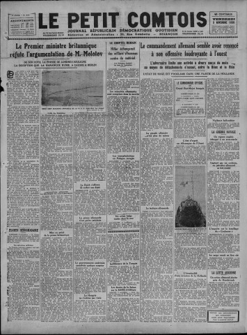 03/11/1939 - Le petit comtois [Texte imprimé] : journal républicain démocratique quotidien
