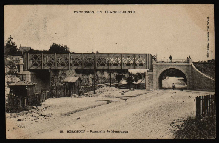 Besançon - Passerelle de Montrapon [image fixe] , Besançon : Teulet, édit. (plaques Jougla), 1901-1905
