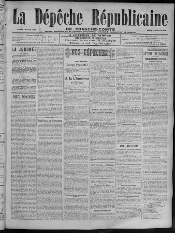 10/07/1906 - La Dépêche républicaine de Franche-Comté [Texte imprimé]