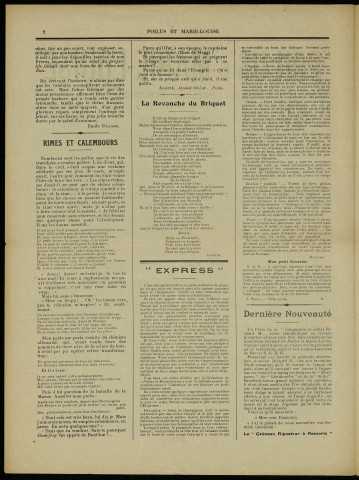 Poilus et Marie-Louise [Texte imprimé] : Anciennement Anticafard : Revue presque périodique du 416e Régiment d'Infanterie : Secteur postal 115